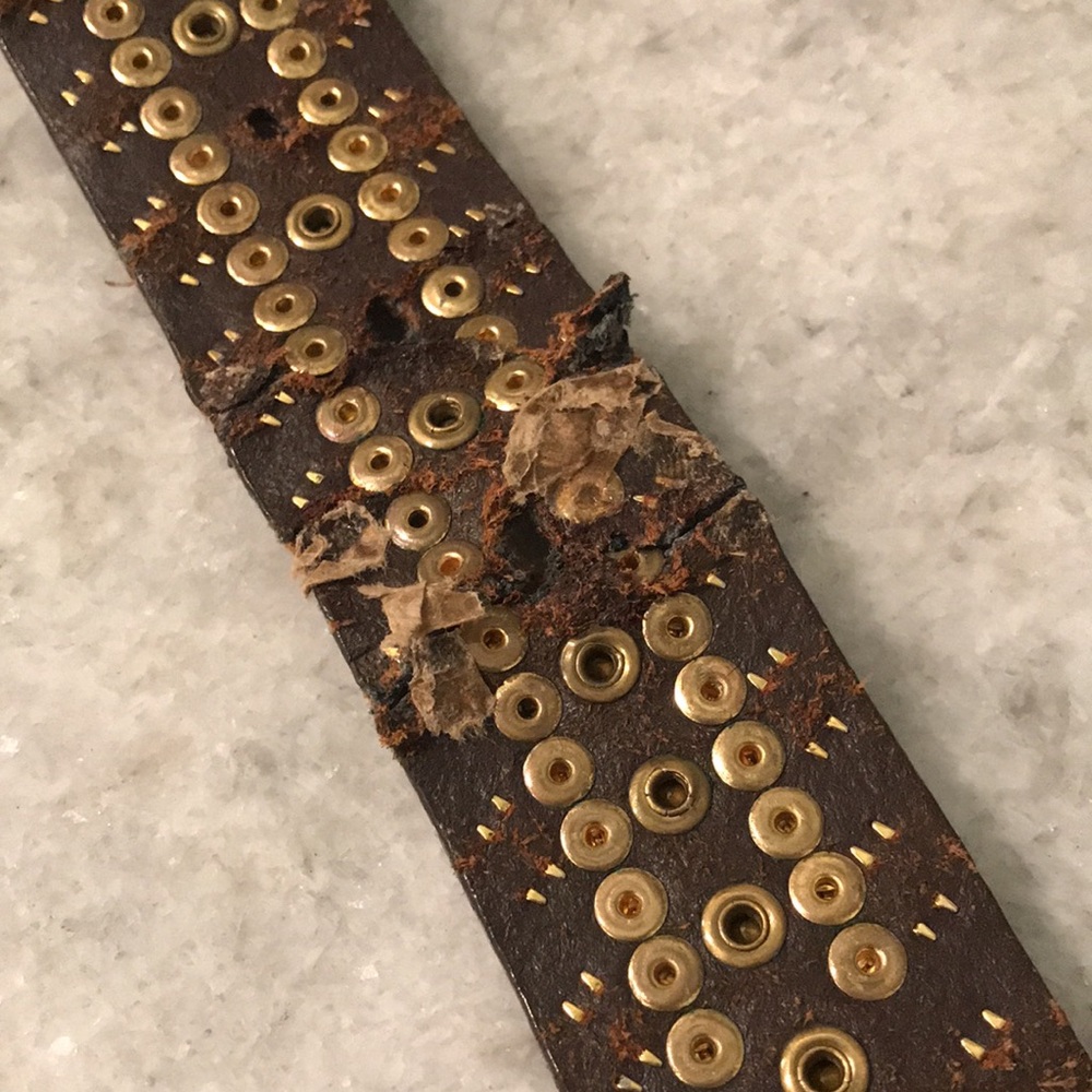 Nocona Rhinestone Belt Womens Medium Brown Gold Tone Buckle Bling Cowgirl Rodeo - Picture 8 of 8